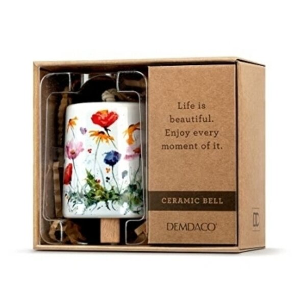 NWT DEMDACO Watercolor Wildflowers Mini Bell Ornament - Picture 5 of 7